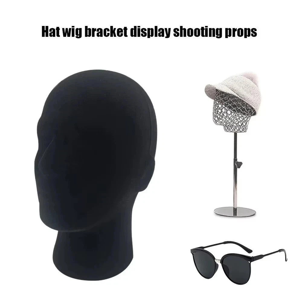 Male Foam Mannequin Head Display Stand for Hats, Wigs, Glasses, and Accessories