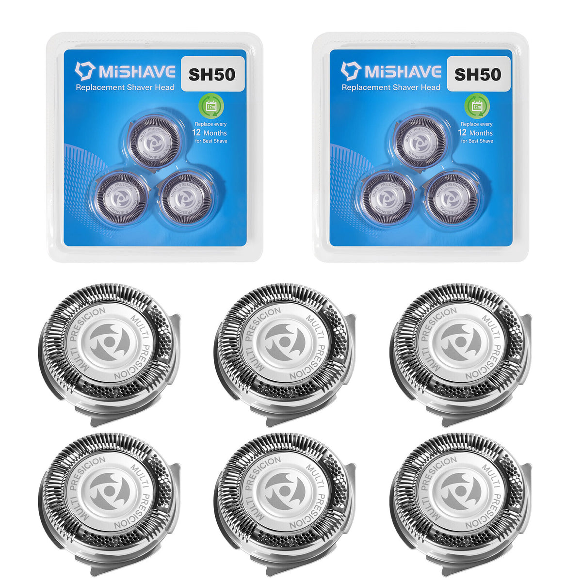 Replacement Heads for Philips Norelco Series 5000 Shavers SH50 3/6 Pack