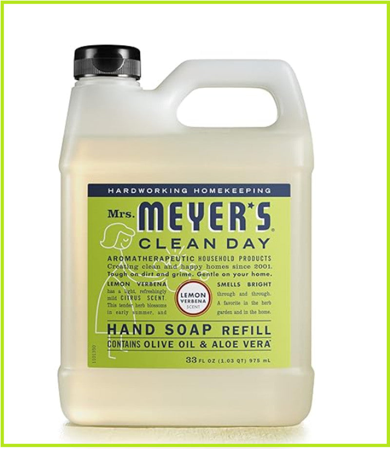 Liquid Hand Soap Refill - Biodegradable Lemon Verbena 33oz | Gentle, Natural Ingredients