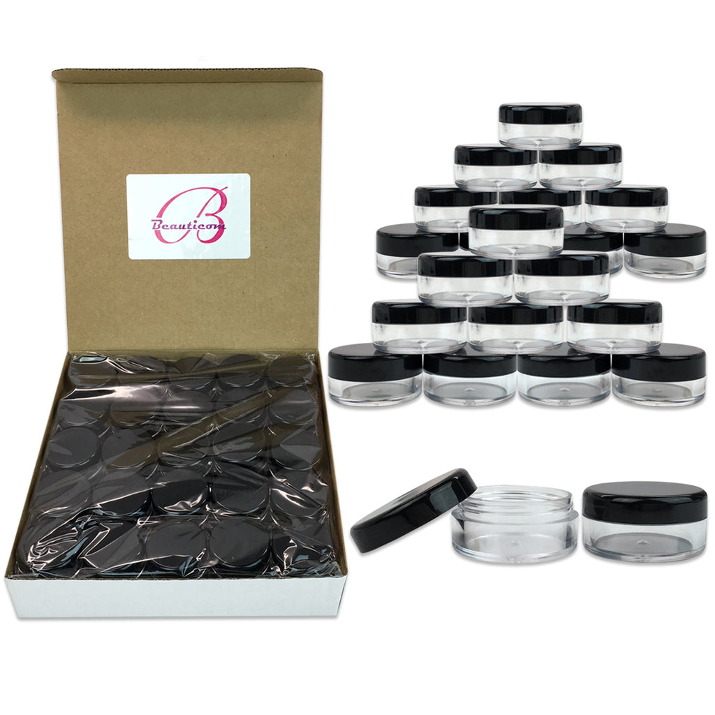 200 Pack 5ML Plastic Makeup Sample Jars - Cosmetic & Lip Balm Containers