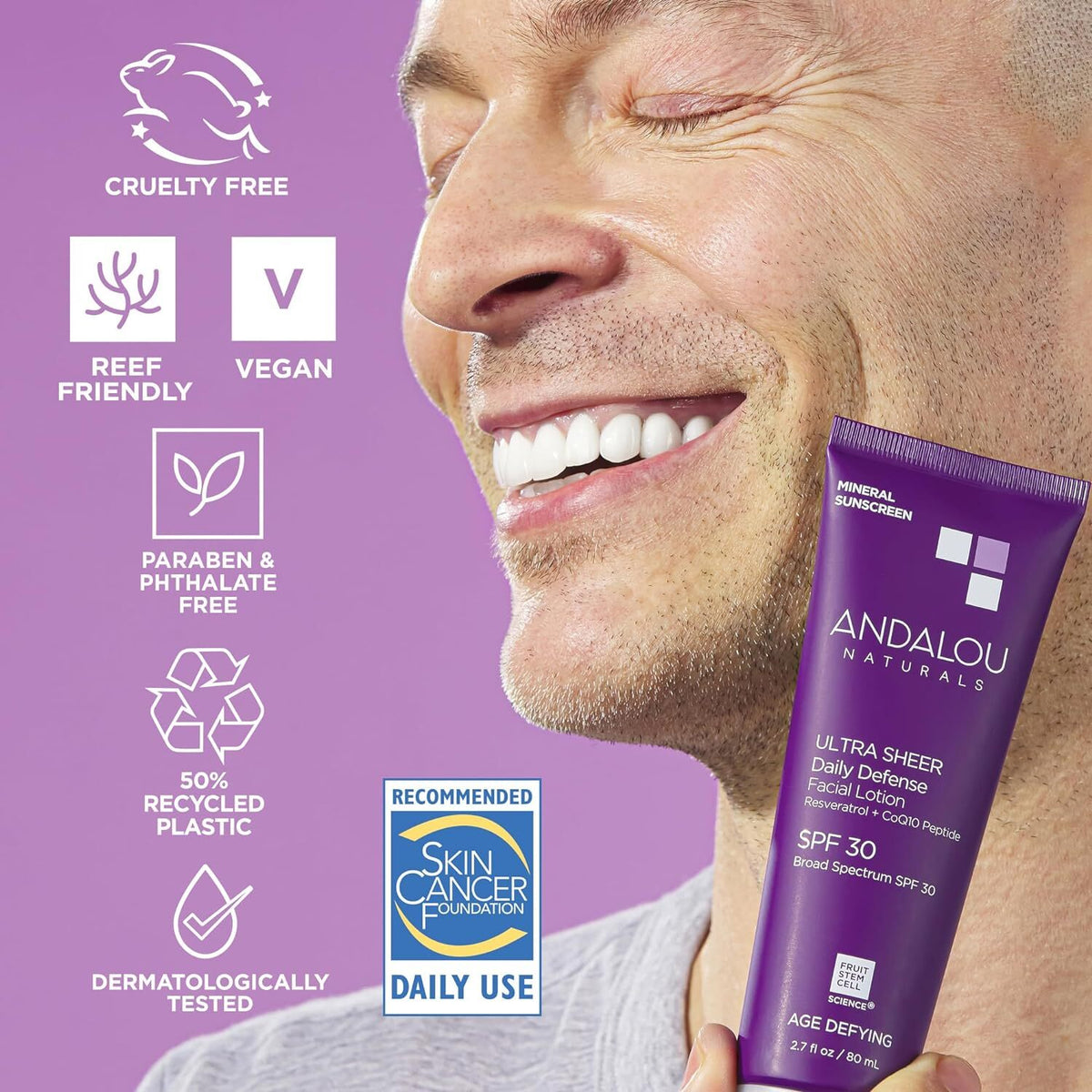 Age Defying SPF 30 Sunscreen Face Lotion Daily Sun Protection