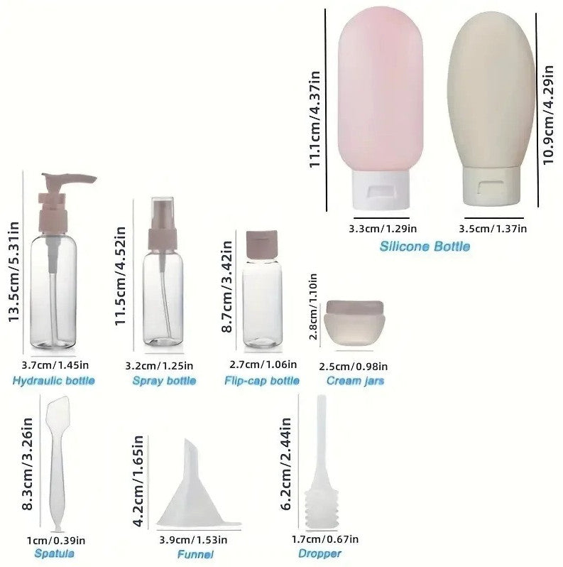 Travel Refillable Bottles Set - Leak-Proof Portable Toiletry Containers