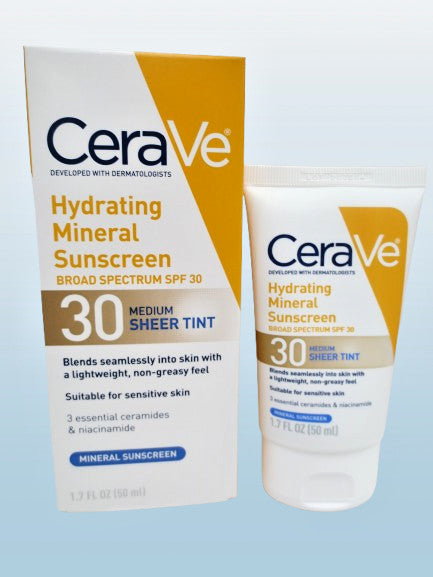 Mineral Sunscreen SPF 30 Sheer Tint 1.7 Oz - Hydrating Sunblock for Face & Body