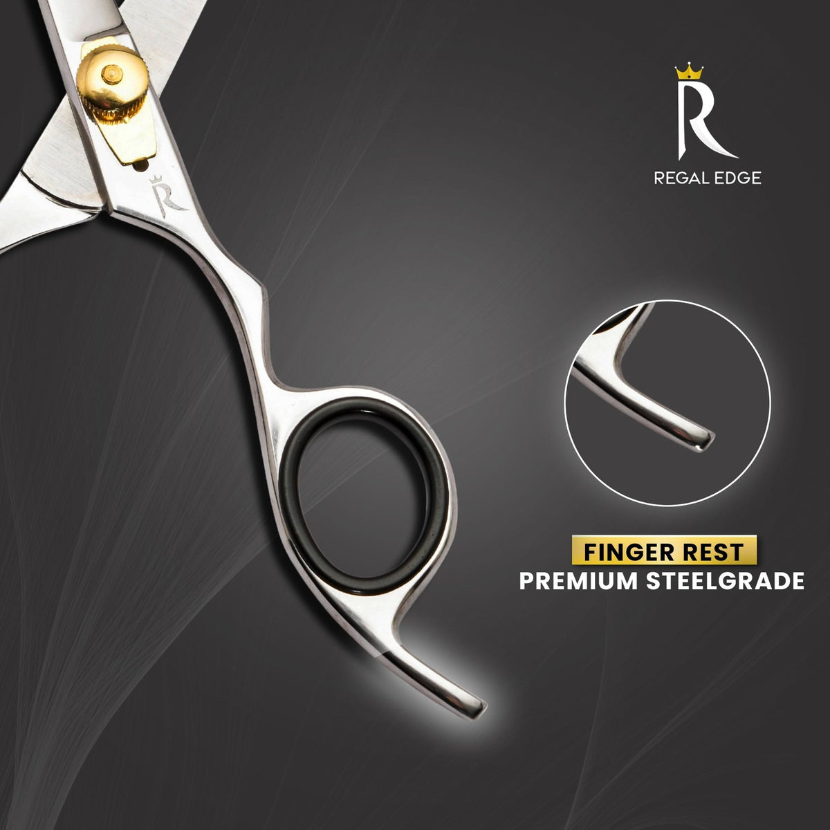 6.5-Inch Japanese Stainless Steel Professional Hair Cutting Scissors with Golden Tension Screw