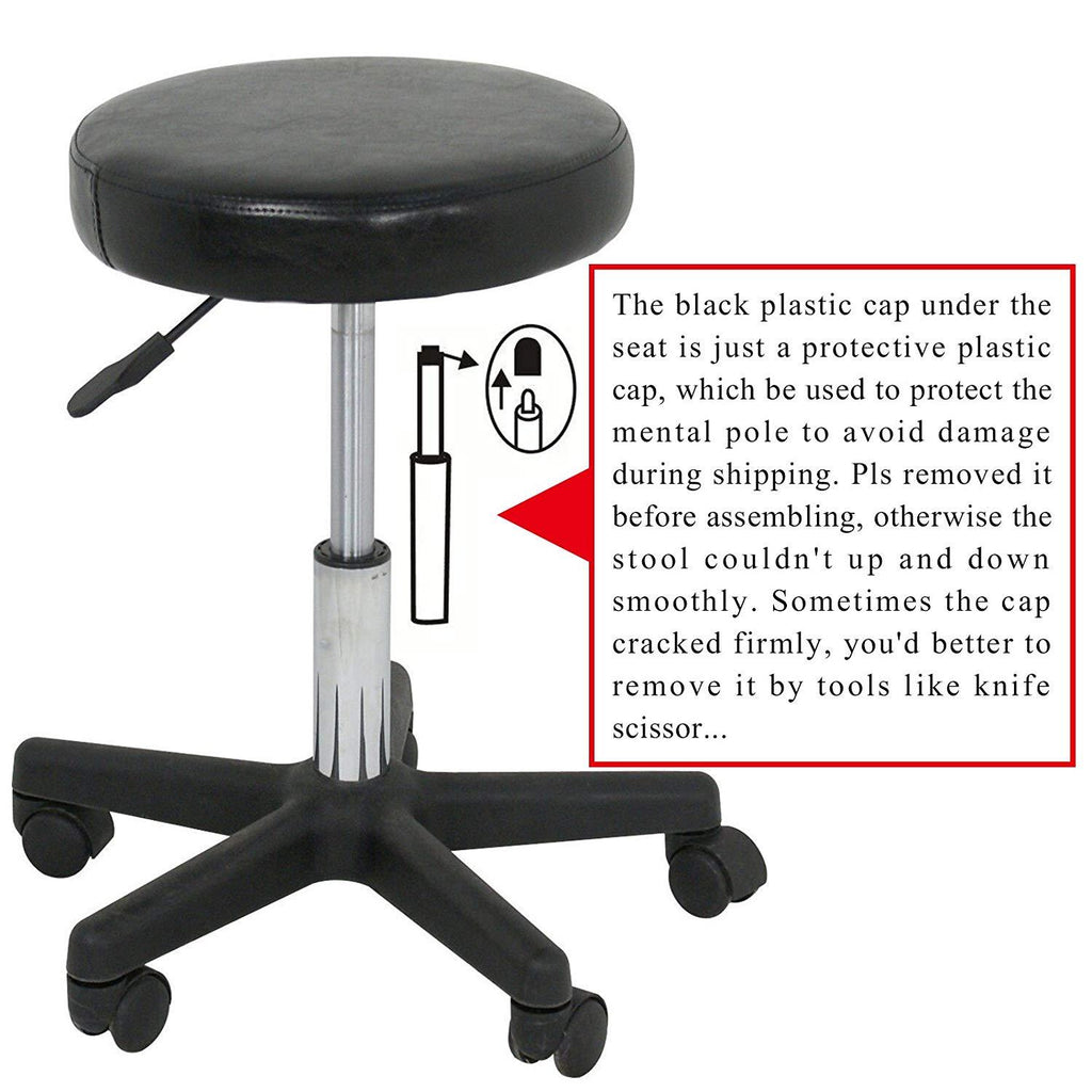 Adjustable Hydraulic Swivel Salon Stool Chair PU Leather Seat for Beauty & Tattoo