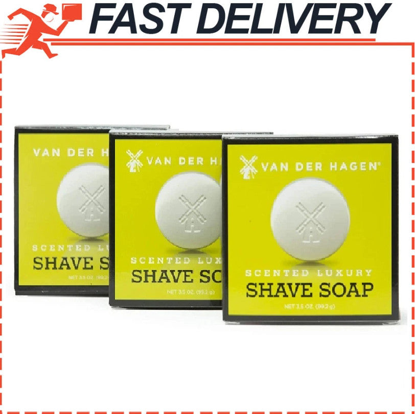 Men's Scented Shaving Soap 3-Pack - Luxurious Natural Lather for All Skin Types