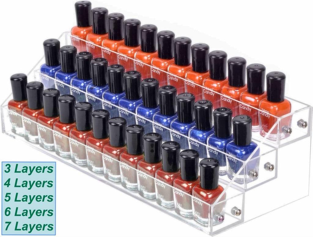 Multi-Layer Nail Polish Organizer Wall-Mount Storage Case Clear Acrylic