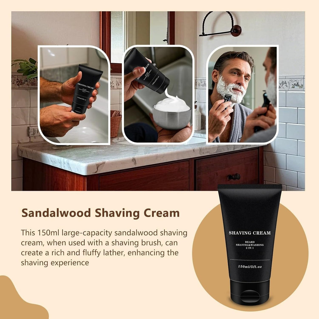 Men's Shaving Kit with Badger Brush, Razor Stand, Soap Bowl & Shaving Cream