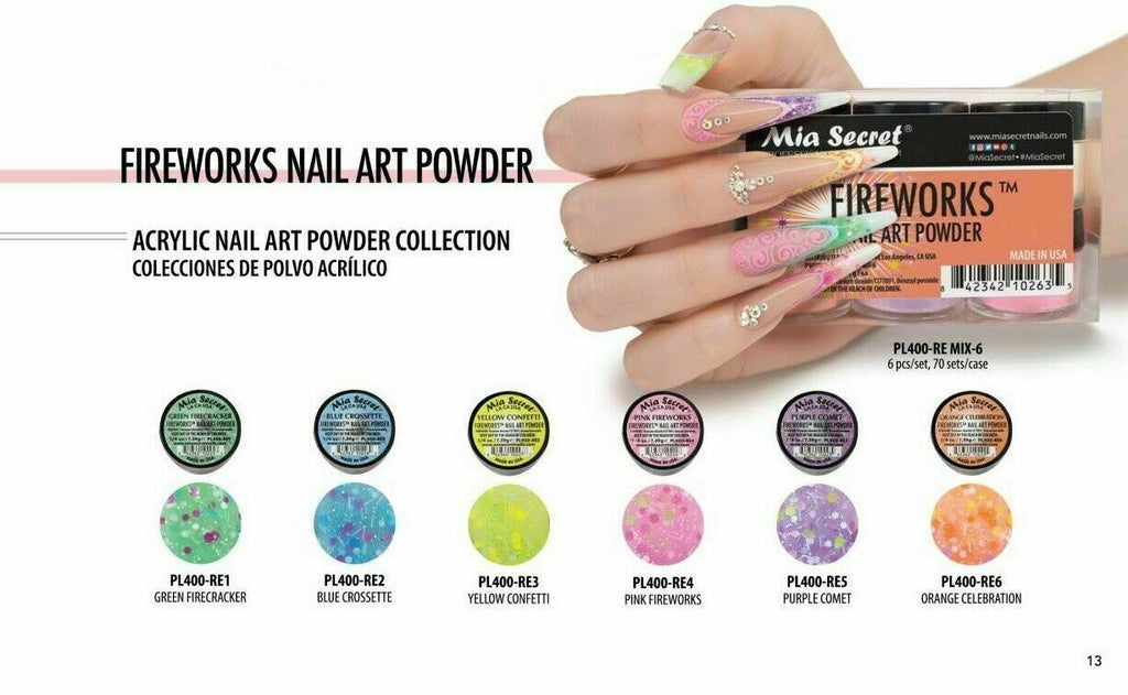 Nail Art Powder Set with Monomer 8oz and 6 Color Collection for Professional Nails