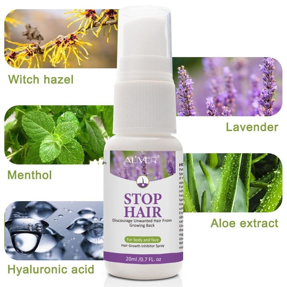 Natural Hair Growth Inhibitor Spray for Face & Body - Painless & Long-Lasting