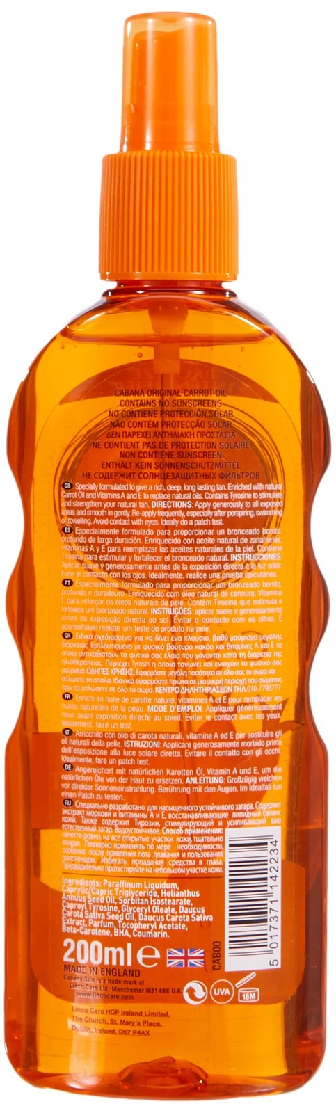 Carrot Oil Tanning Accelerator for Deep, Long-Lasting Tan 200ml