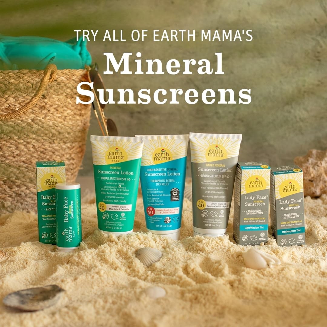 Mineral Sunscreen Lotion SPF 40 for Sensitive Skin - Baby & Family Safe, Water Resistant 3 oz