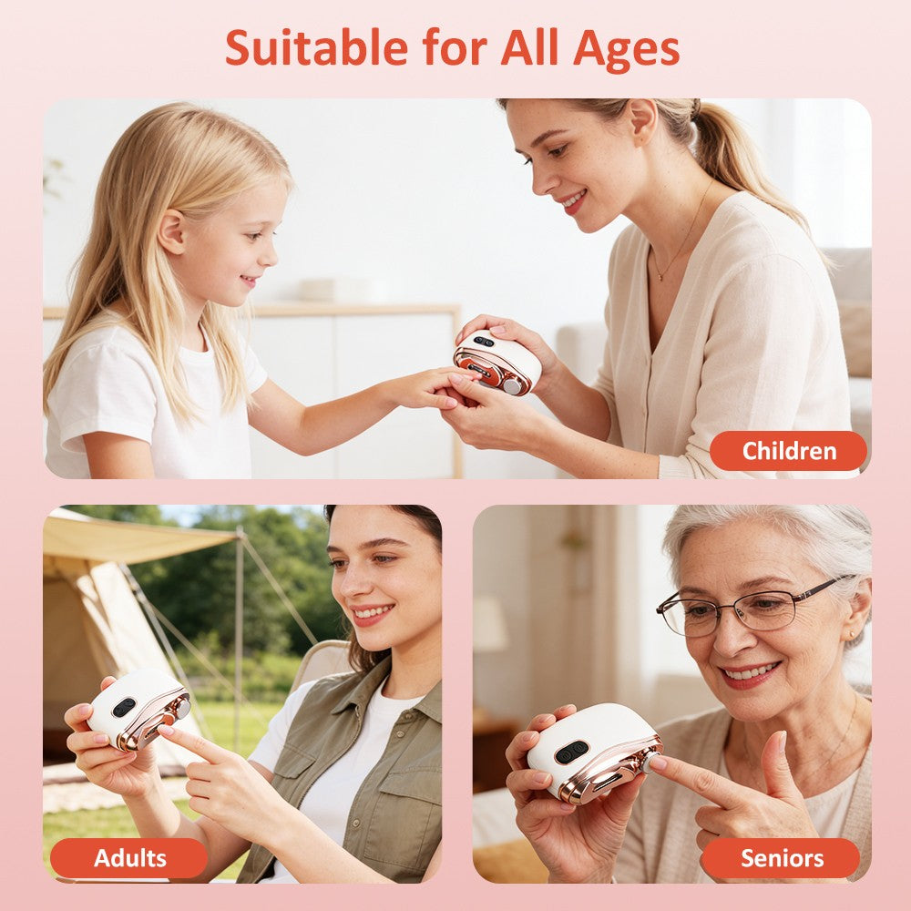 Electric Nail Clipper Polisher with Light - 2-in-1 Rechargeable Nail Trimmer for Kids Adults