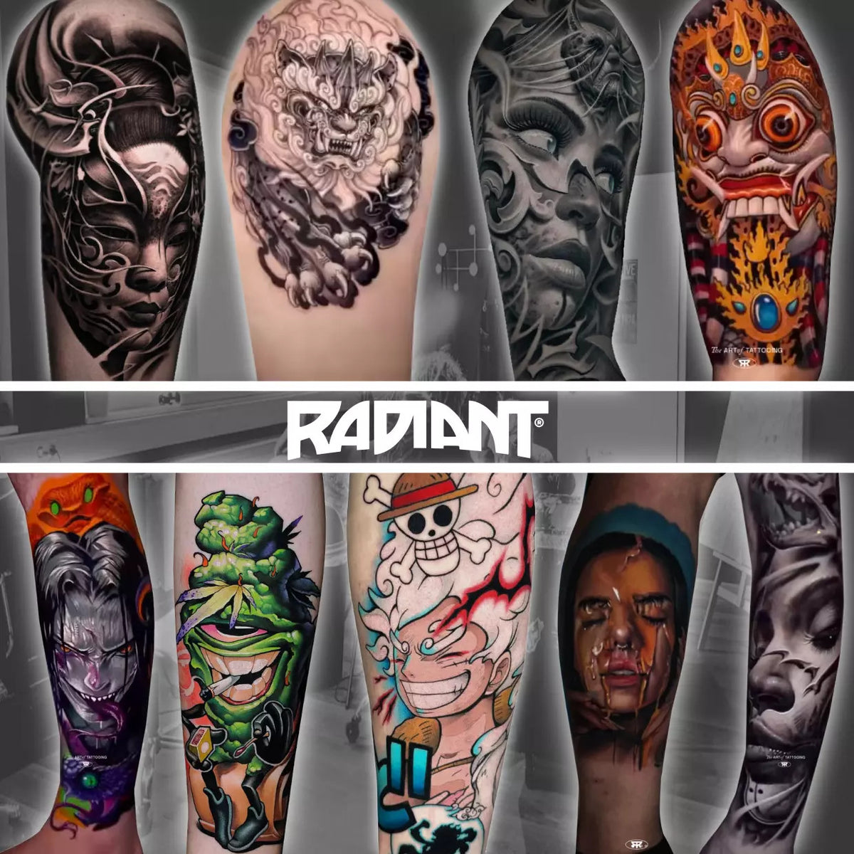 Neotraditional Tattoo Ink Set - 11 Colors 1/2 oz Bottles by Radiant Colors