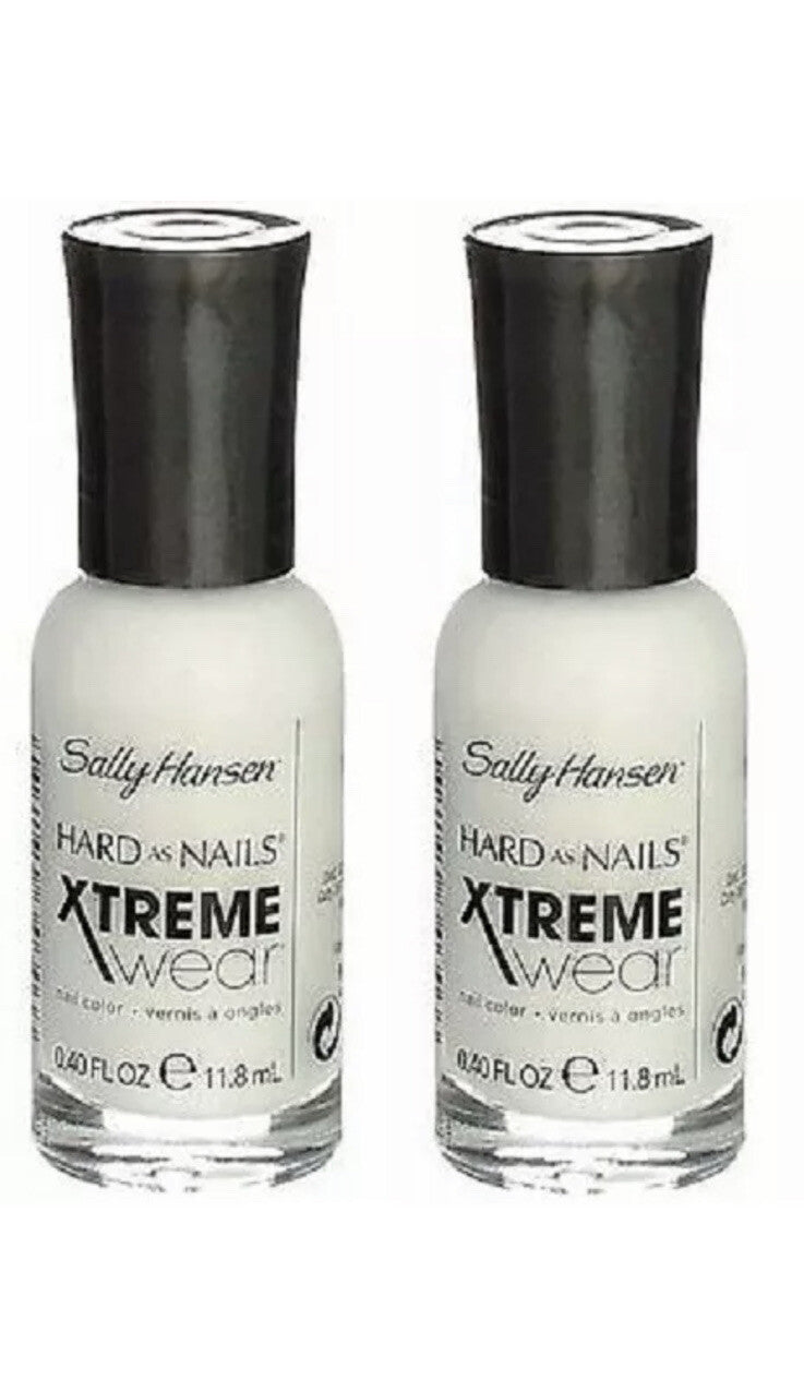 2 Bottles Sally Hansen Hard as Nails Xtreme Wear White Nail Polish