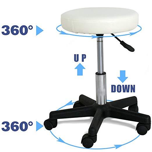 Adjustable Salon Stool Hydraulic Rolling Chair for Salon, Tattoo, Dental, Spa