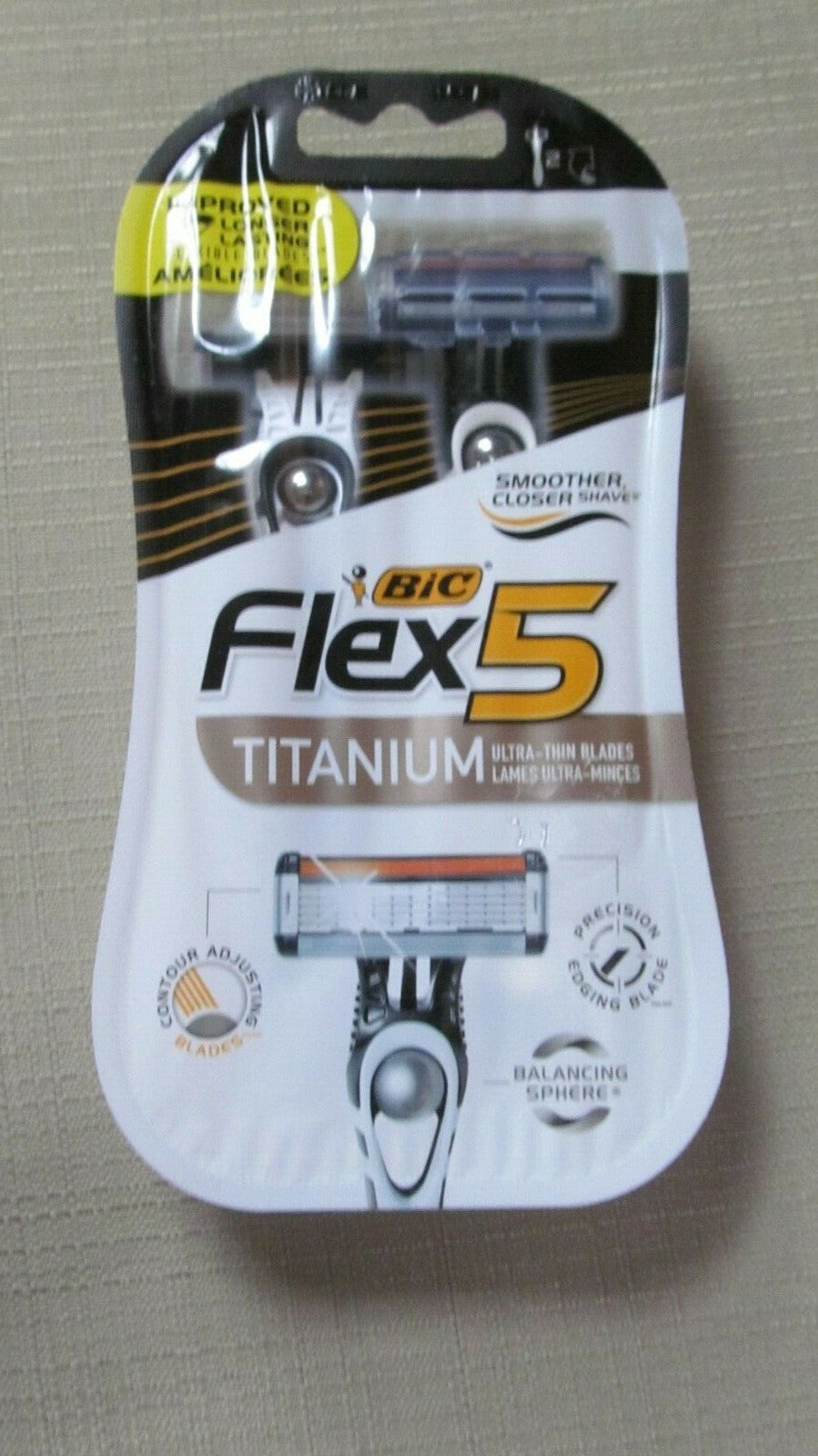 BIC Flex 5 Titanium Disposable Razor - Ultra Thin Blades, 2 Pack