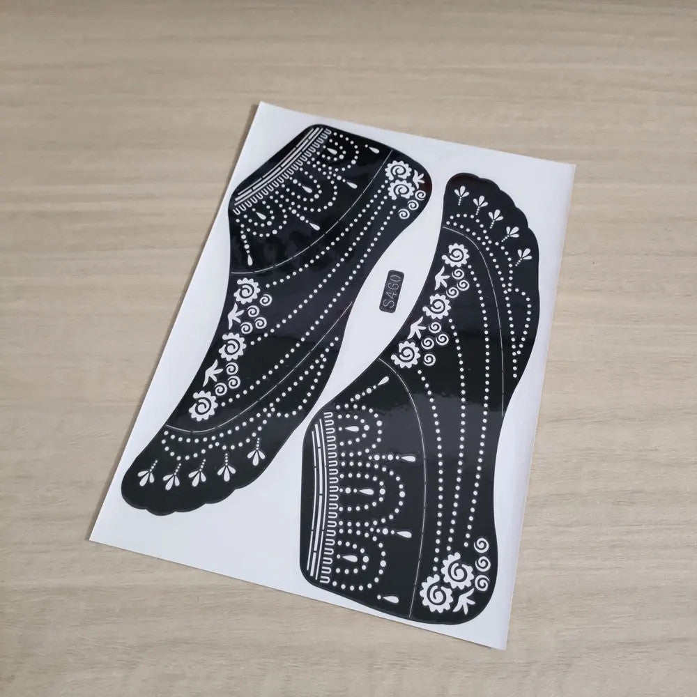 Reusable Foot Henna Stencil Template for Women Body Art Mehndi