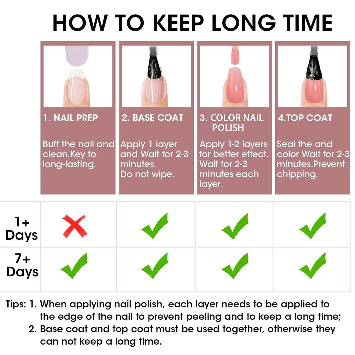 Nude Nail Polish Set - 6 Natural Quick-Dry, Chip-Resistant Colors