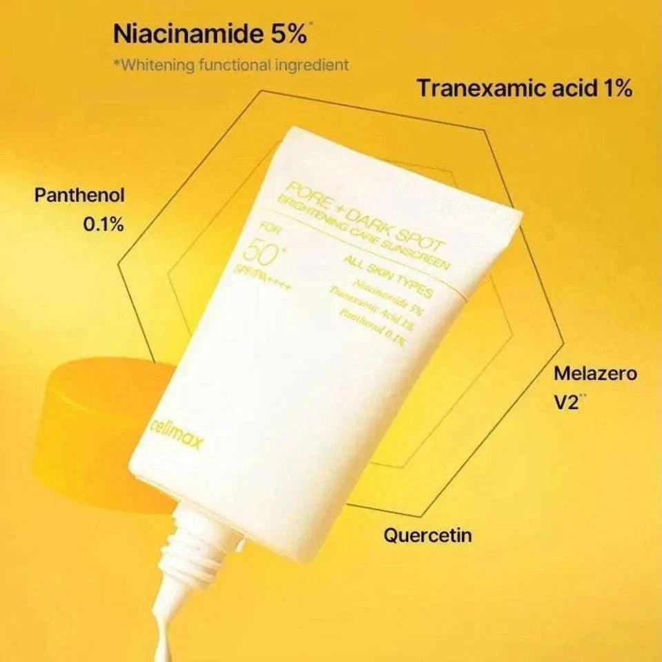 SPF50+ Brightening Pore Care Sunscreen 50ml - Lightweight UV Protection
