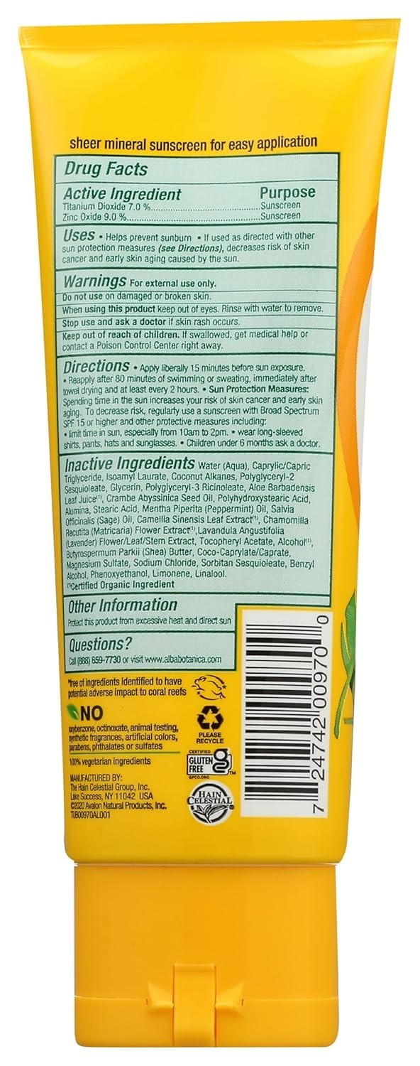 Mineral Sunscreen Lotion SPF 45 with Wild Mint - 3 Oz Water-Resistant Broad Spectrum Protection