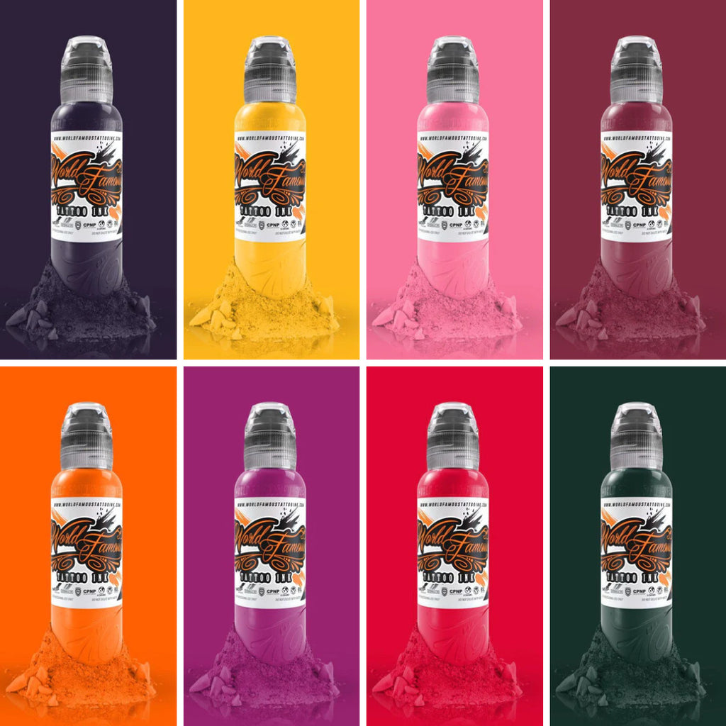 World Famous Tattoo Inks 8 Bottle Flower Set by Ryan Smith