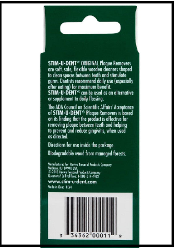 Stim-U-Dent Plaque Removers Mint Flavor 24 Packs of 25 Picks - Soft Wooden Dental Picks