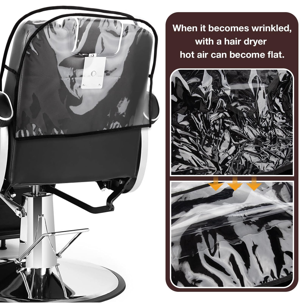 Clear PVC Salon Chair Cover Protector for Barber Chairs - 20 Inch Wide