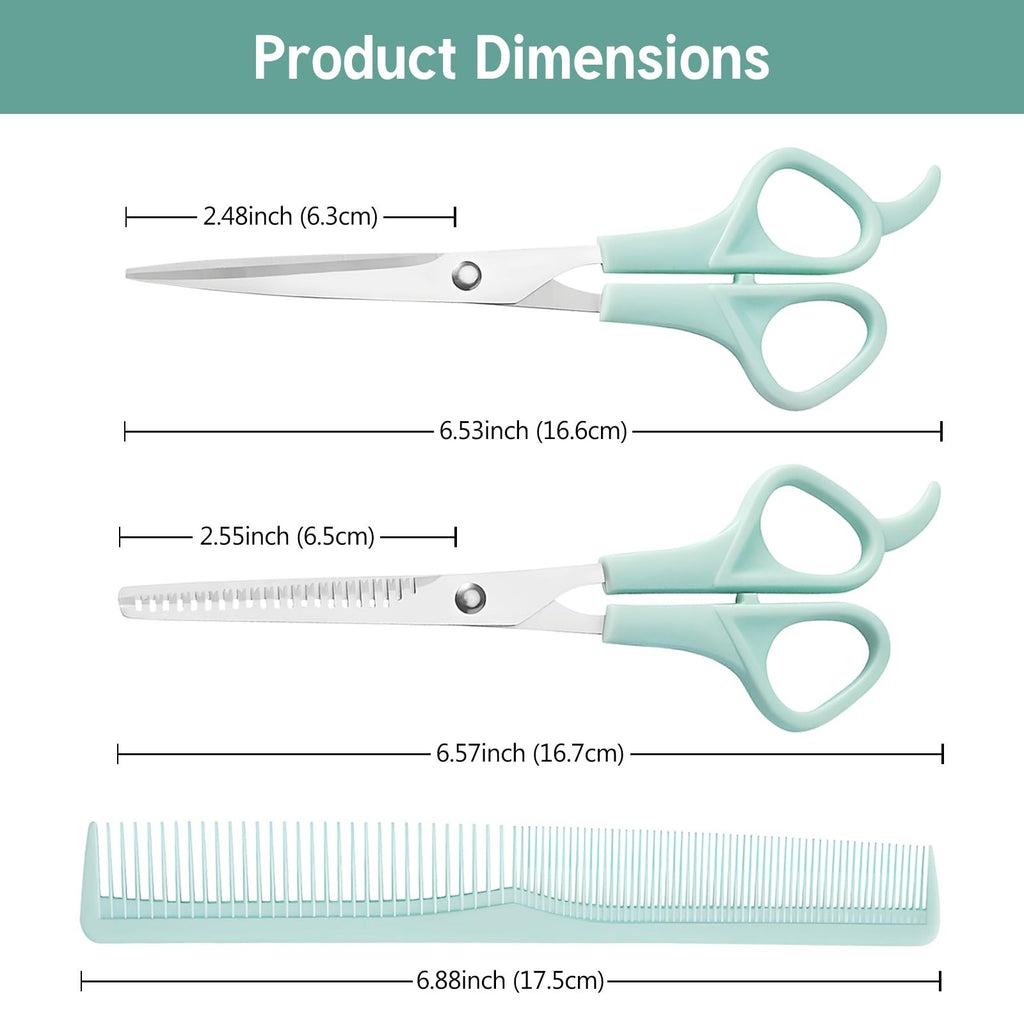 Hair Cutting Scissors Thinning Shears & Comb Set for Men Women Kids Pets
