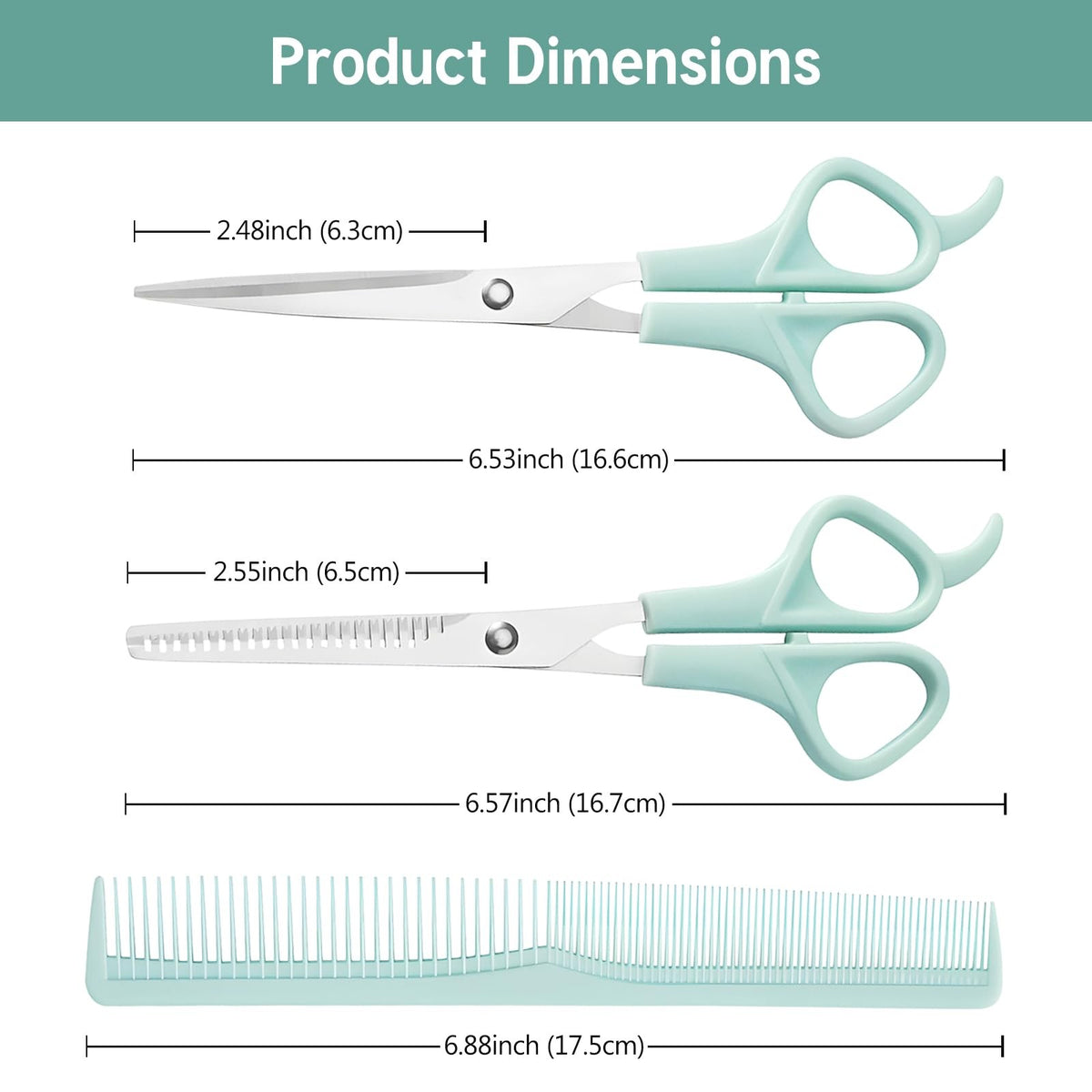 Hair Cutting Scissors Thinning Shears & Comb Set for Men Women Kids Pets
