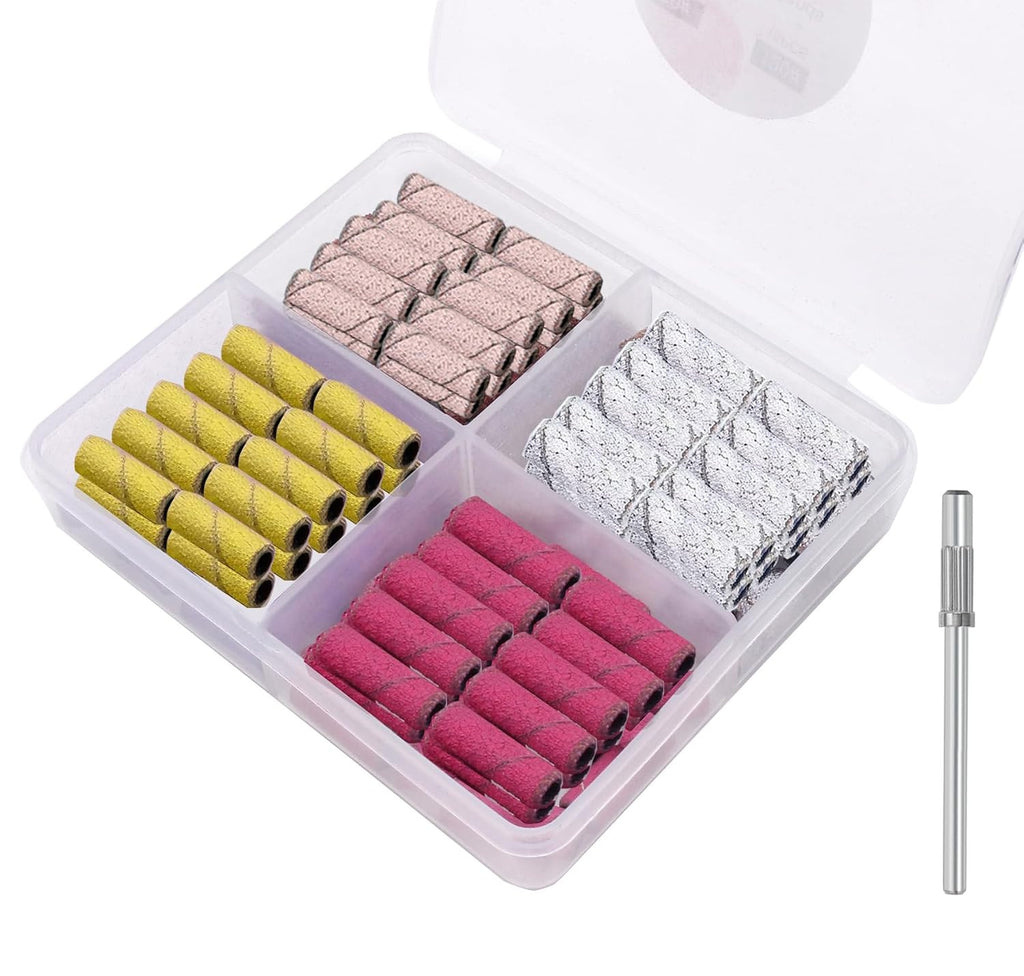 Mini Nail Sanding Bands Set - 100pcs Grit Coarse Fine Nail Drill Accessories