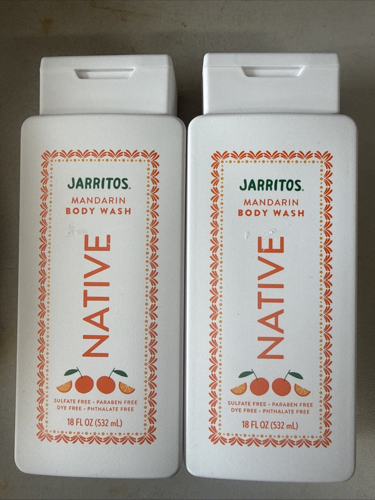 Native Body Wash Lot of 2 Jarritos Mandarin Limited Edition 18 Fl Oz