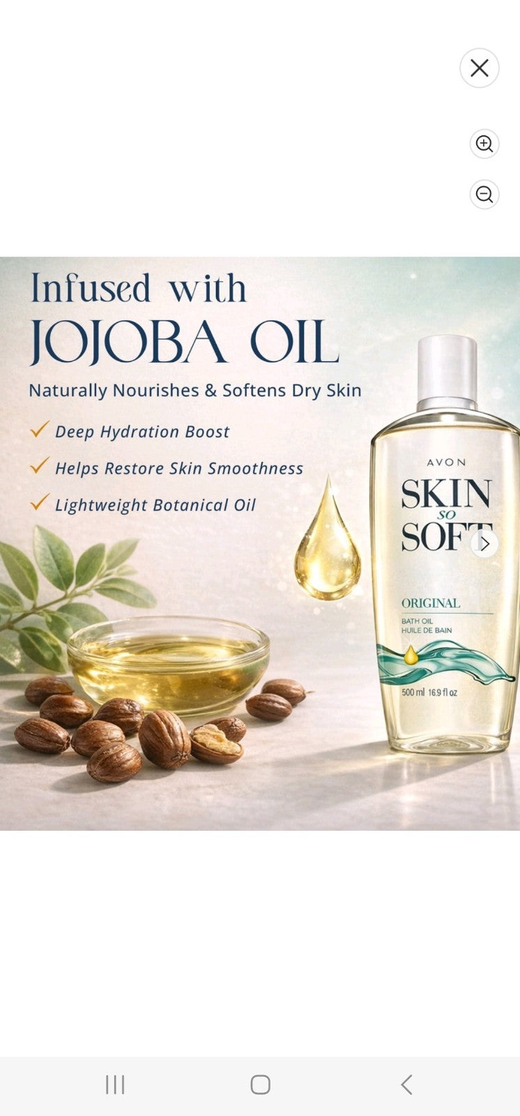 Skin So Soft Original Body Oil 16.9 oz Two Bottles by Avon