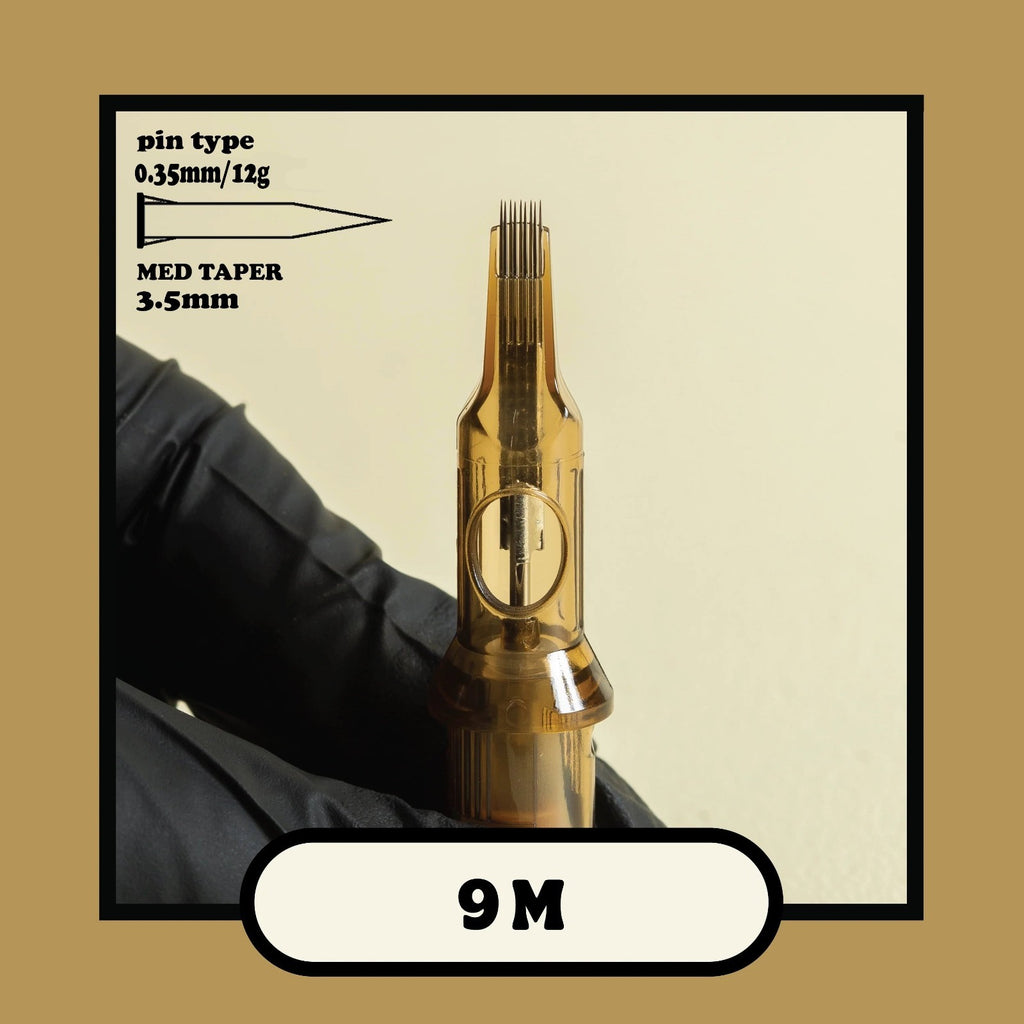 Cream Gold Cartridges 9 Magnum - 20 New Sealed Tattoo Needles