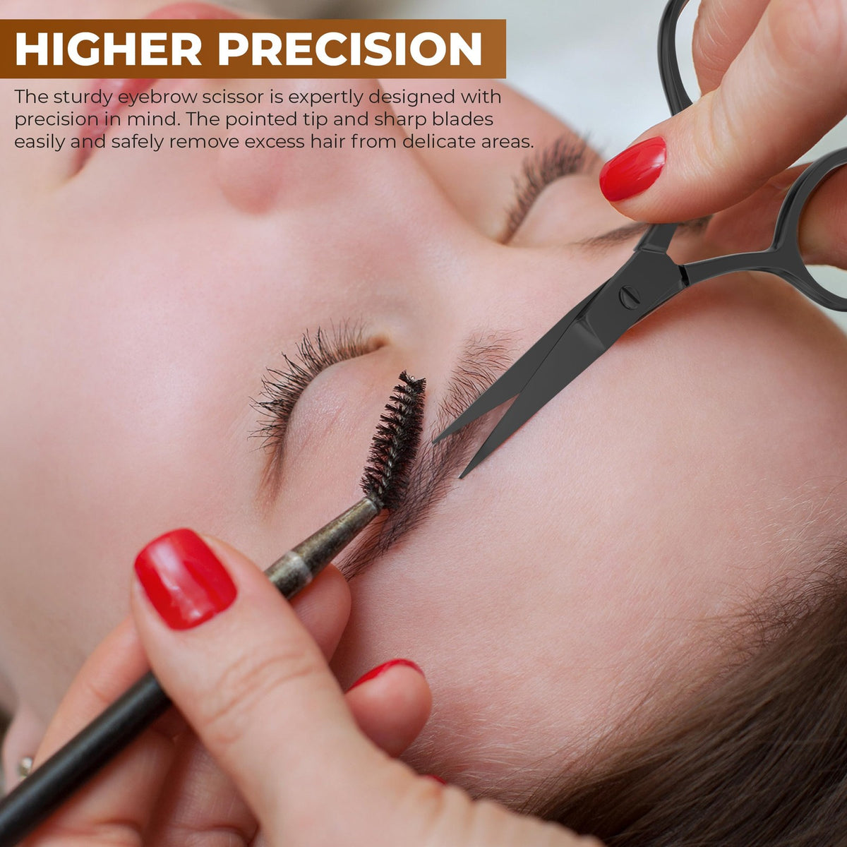Eyebrow Scissors - Professional Stainless Steel Small Shears Black
