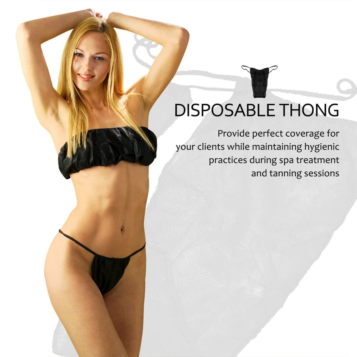 Disposable Women’s Spa Thong Panties - Tanning, Travel & Salon Use 12-Pack