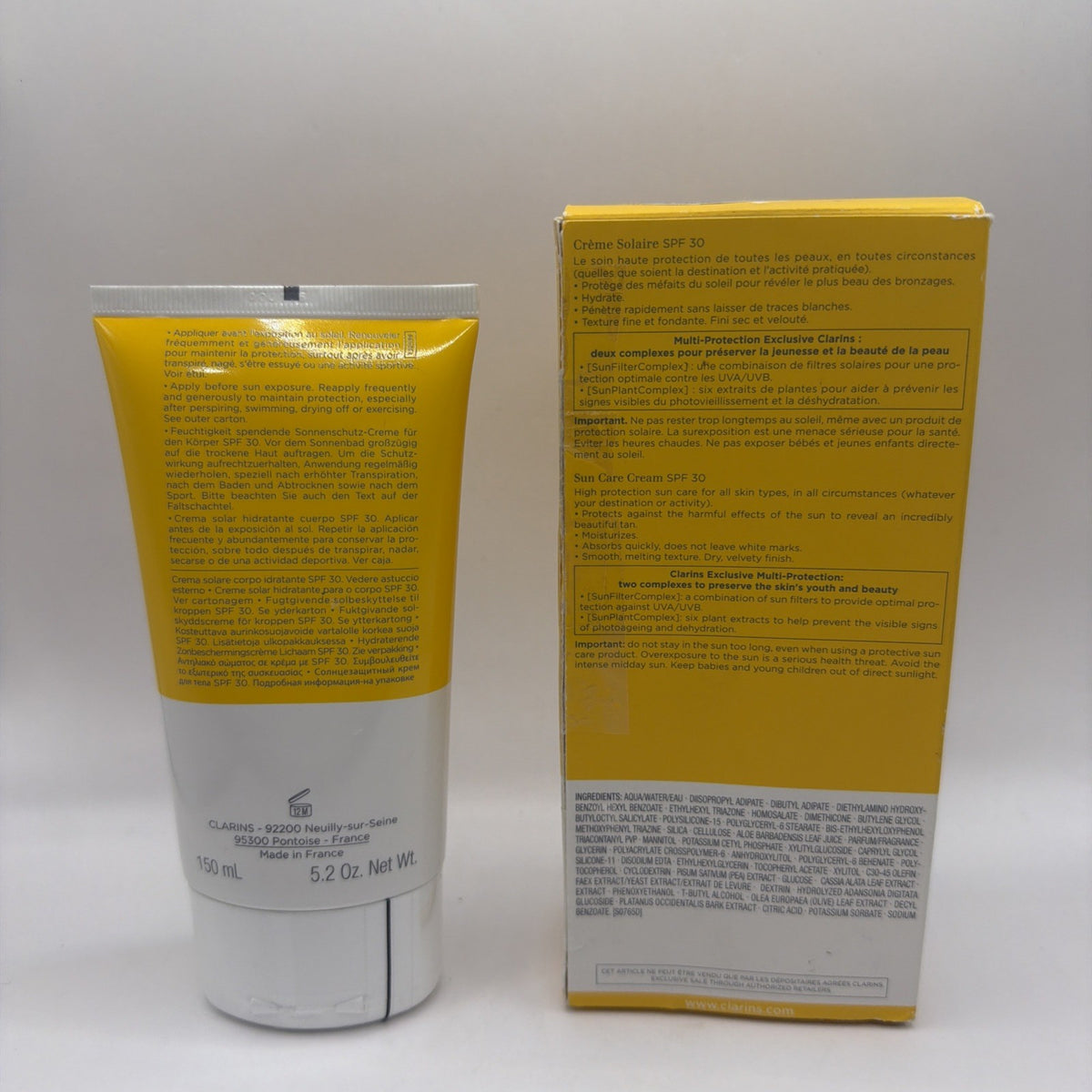 SPF 30+ Sun Care Body Cream - Clarins UVB Protection 1.7oz