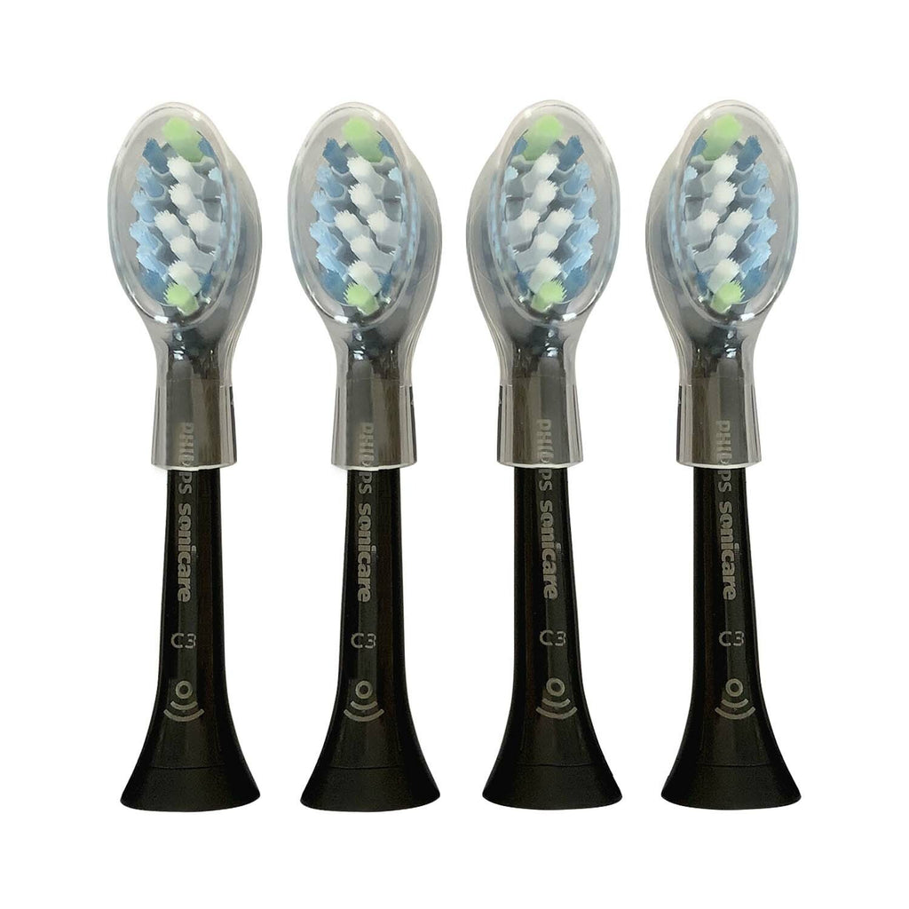 Philips Sonicare C3 Plaque Control Black Brush Heads 4-Pack for DiamondClean Smart
