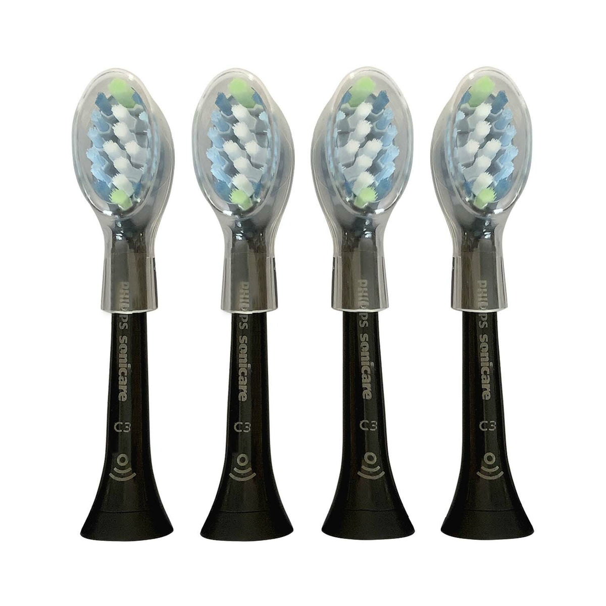 Philips Sonicare C3 Plaque Control Black Brush Heads 4-Pack for DiamondClean Smart