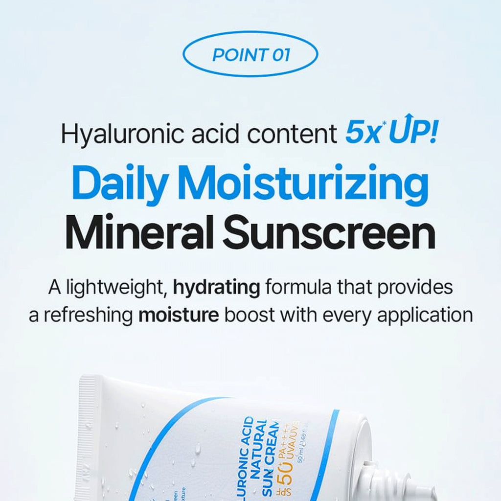 ISNTREE Hyaluronic Acid Sun Cream SPF50+ PA++++ 50ml Hydrating Physical Sunscreen