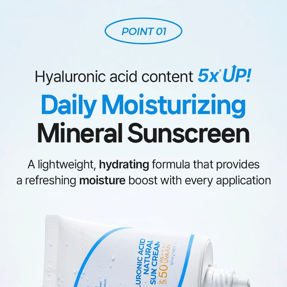 ISNTREE Hyaluronic Acid Sun Cream SPF50+ PA++++ 50ml Hydrating Physical Sunscreen