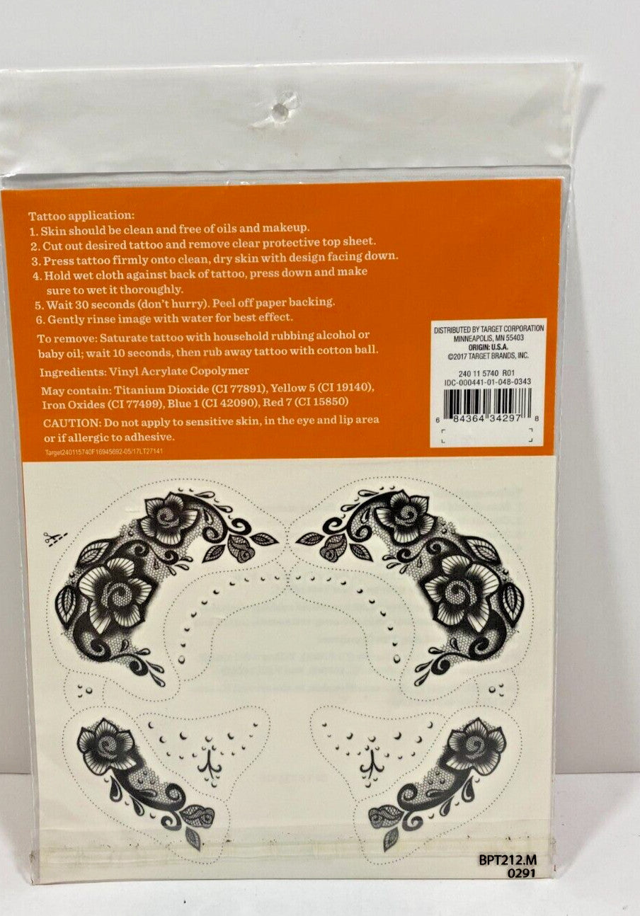Adult Temporary Flower Face Tattoos Set 20 pcs
