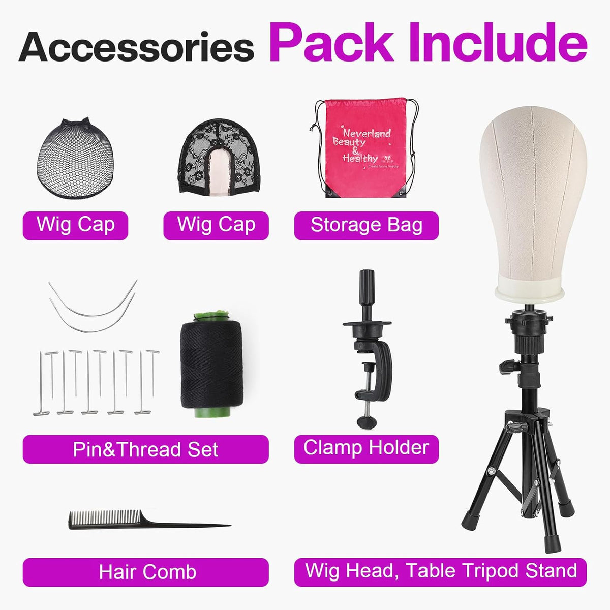 Wig Stand Mannequin Head with Tripod for Wig Styling and Display