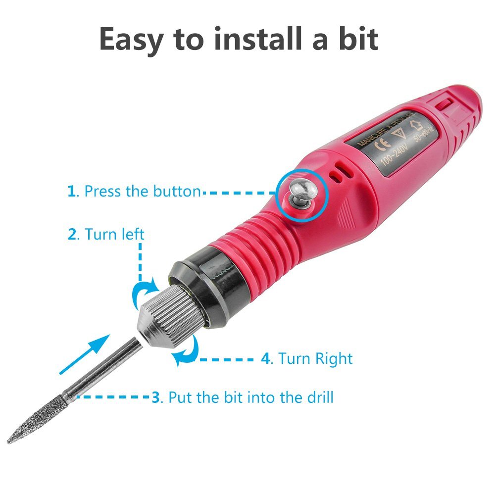 Professional Nail Drill for Thick Toenails & Acrylic Manicure - Portable Electric Grinder