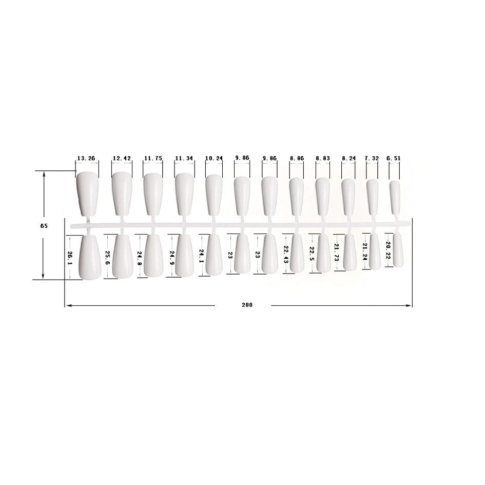 Medium Coffin Cherry Red False Nail Tips Set with Glue & File