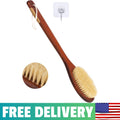 Wooden Bath Brush with Sisal Bristles & Long Handle for Shower Back Scrubbing