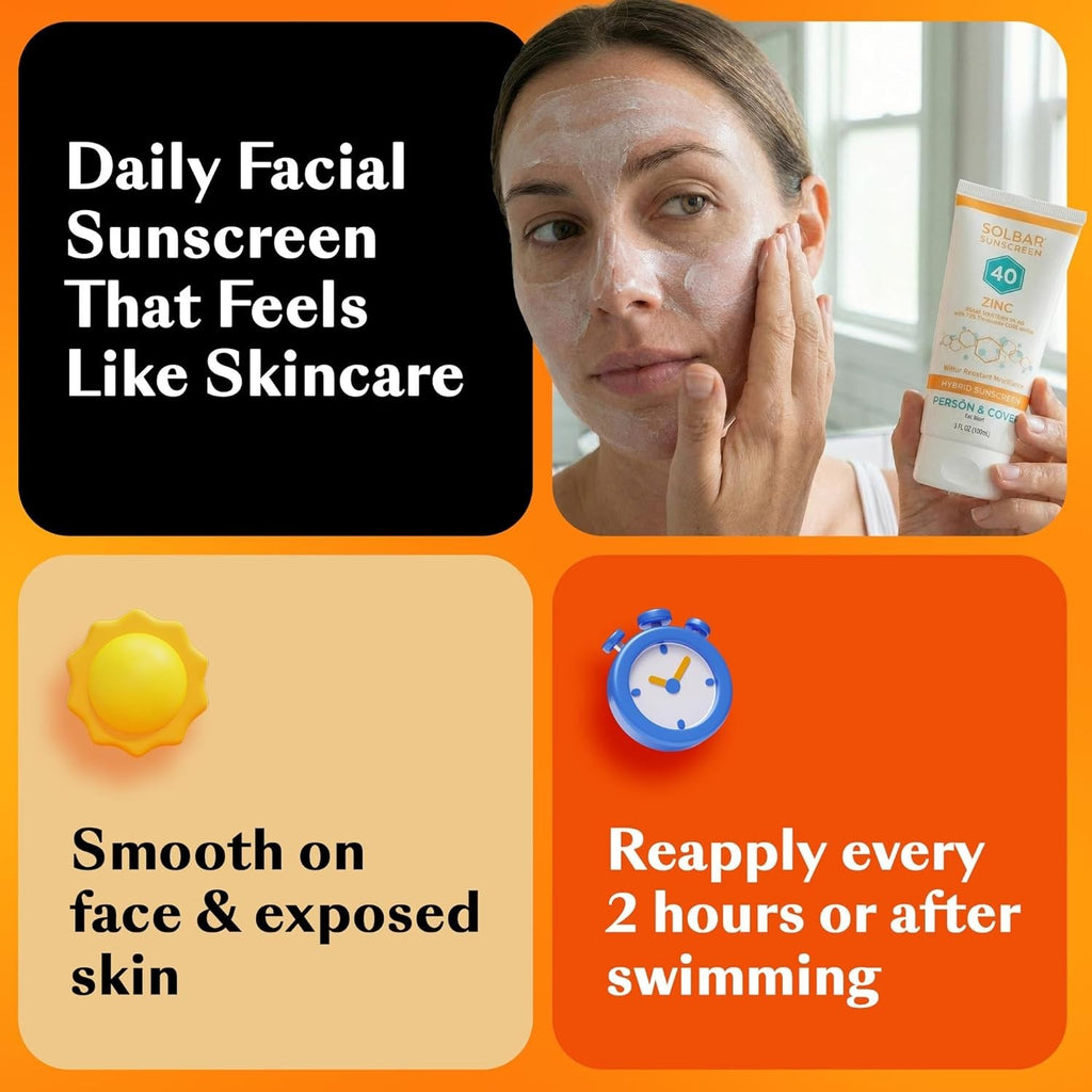 Zinc SPF 40 Hybrid Sunscreen Travel Size 3oz - Face & Body, Waterproof