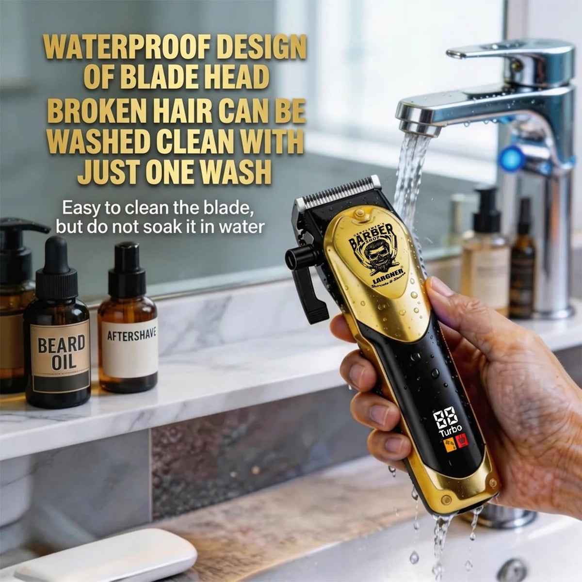 Cordless Professional Hair Clippers & Trimmer Set for Men - Waterproof, Low Noise, Multiple Lengths