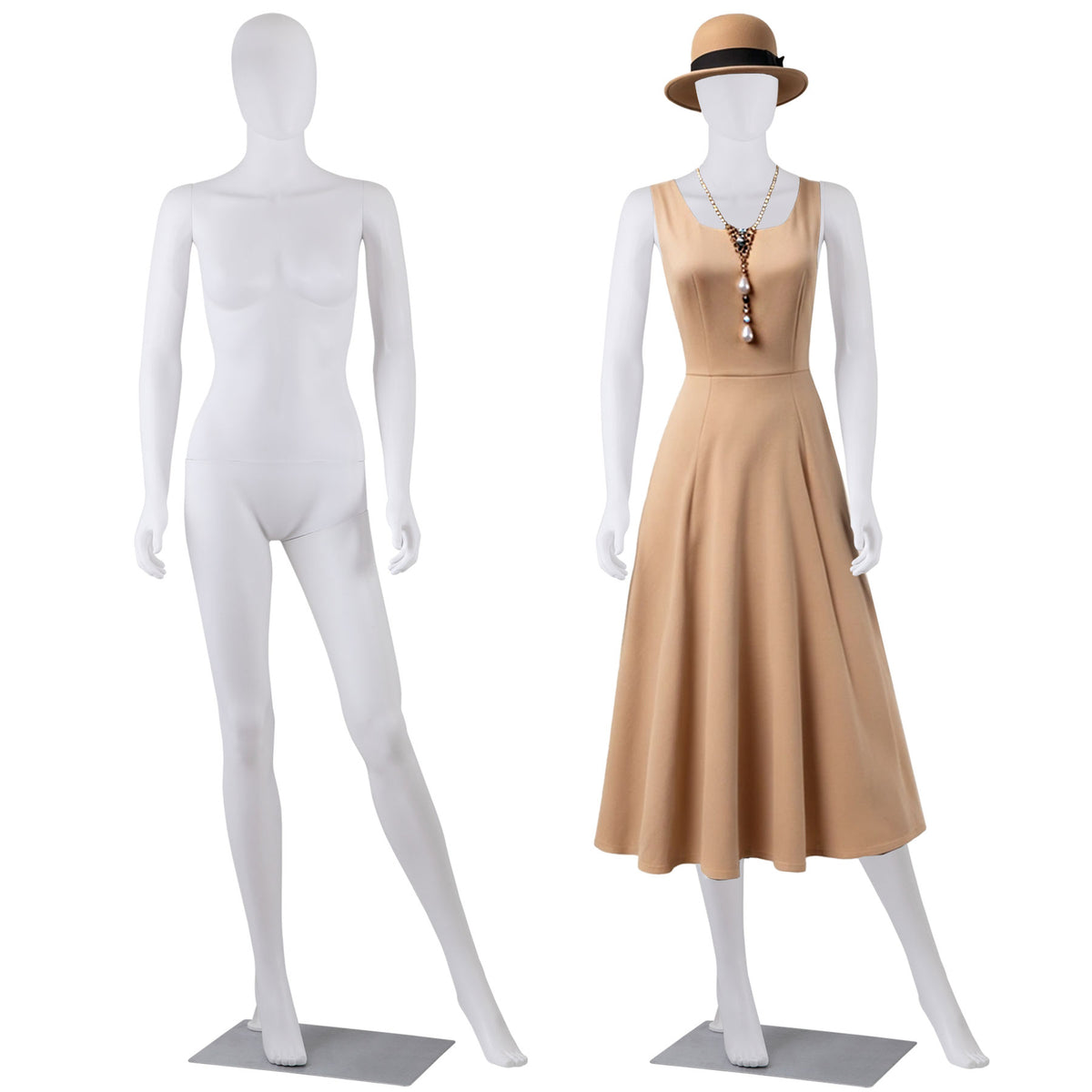 Female Full Body Dress Form Mannequin Adjustable White 70 Inches