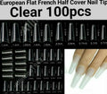French Half Cover Nail Tips - Artificial False Tips for Nail Art, 100/500/1000 pcs